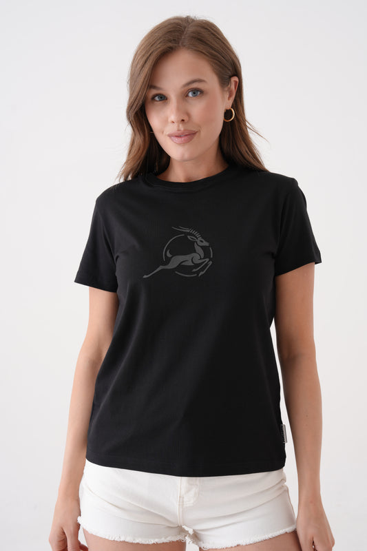 Stealth Grace | Yüksek Kabartma Baskılı Siyah T-Shirt