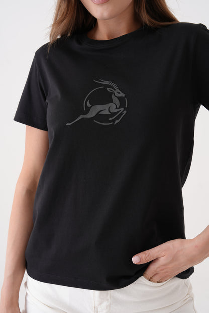 Stealth Grace | Yüksek Kabartma Baskılı Siyah T-Shirt